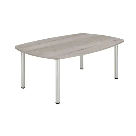 Core Pole Leg Barrel Shaped Meeting Table - 1800 - Alasken Grey Oak